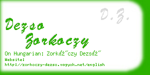 dezso zorkoczy business card